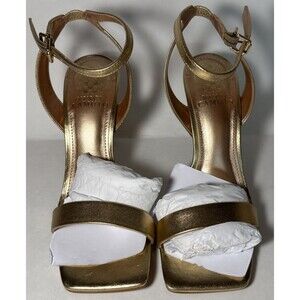 Vince Camuto Saprenda Heeled Sandal - Egyptian Gold Metallic - W7, Medium Width